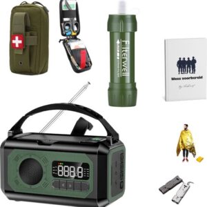 Noodpakket voor thuis - Bevat alle door de overheid geadviseerde spullen - Noodradio - Waterfilter - Medische Kit - Denk vooruit - Oorlog situatie